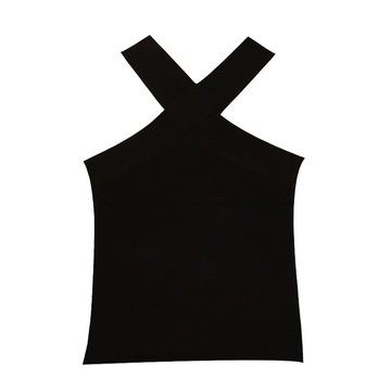 Summer all-match sleeveless cropped top knitted camisole women's outer wear tank top Korean version bottoming top slim halter