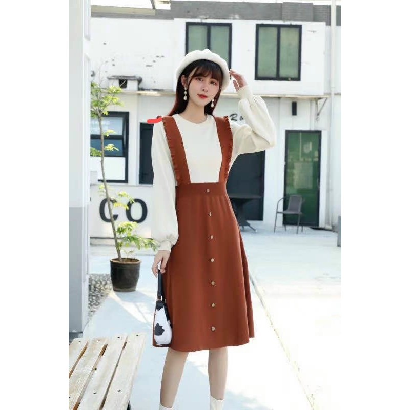 Váy len giả yếm hàng đẹp Quảng Châu
