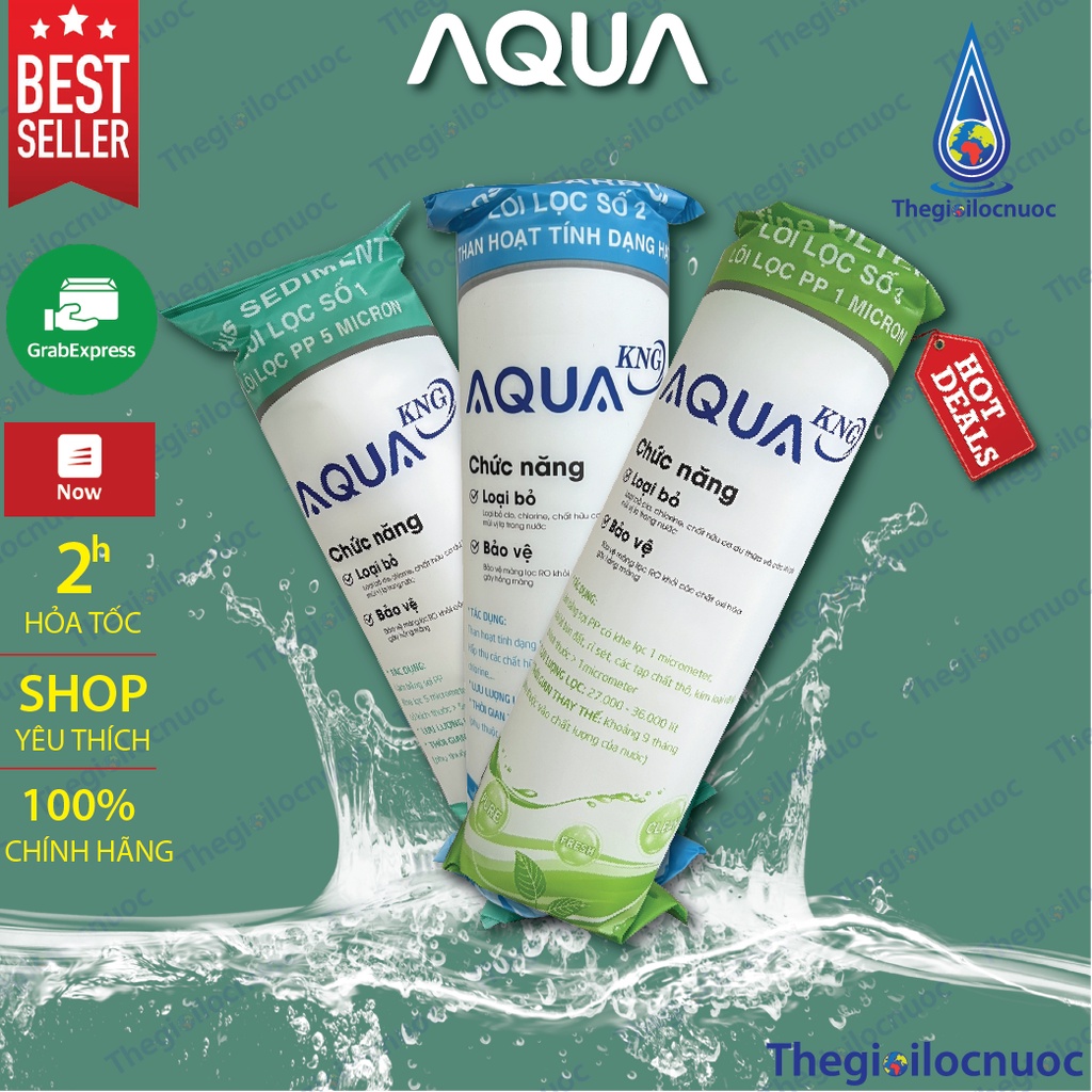 Bộ lõi lọc nước 123 Aqua dành cho tất cả các dòng máy RO