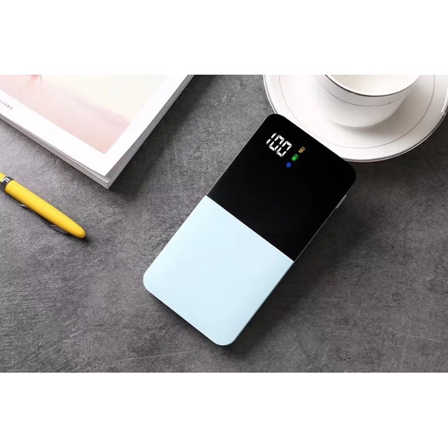 Pin Sạc Dự Phòng Siêu Mỏng Mặt Kính Mini Z80 10000mAh Power Bank Sạc Nhanh 2.1A Đèn Led Chữ Số 2 cổng đầu ra USB