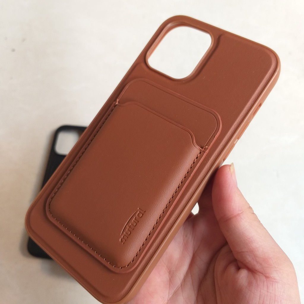 ""Sale Xả kho""Ốp Lưng Da iPhone 12 Pro Max hỗ trợ sạc không dây Wallet 2 in 1 Mutural