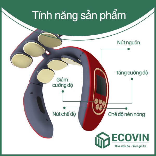 Máy Massage Cổ 6 Đầu Mát Xa Thông Minh, 15 Mức Cường Độ Hỗ Trợ Giảm Đau Mỏi [Giao Hàng Miễn Phí]