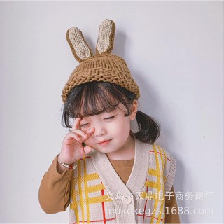 mũ len tai thỏ cho bé