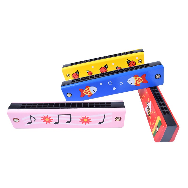 Kèn Harmonica 16 Lỗ Bằng Gỗ Đồ Chơi Giáo Dục Hoạt Hình Xinh Xắn Dành Cho Trẻ