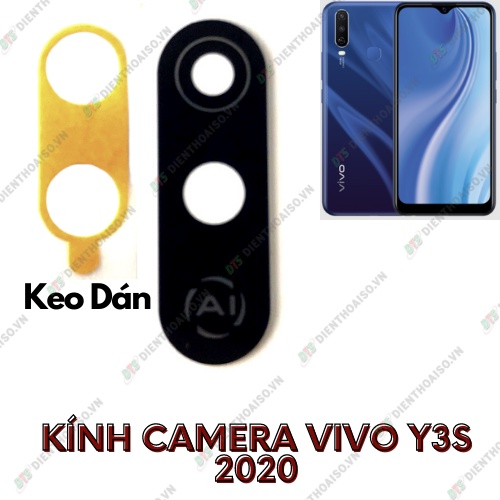 Mặt kính camera vivo y3s có sẵn keo