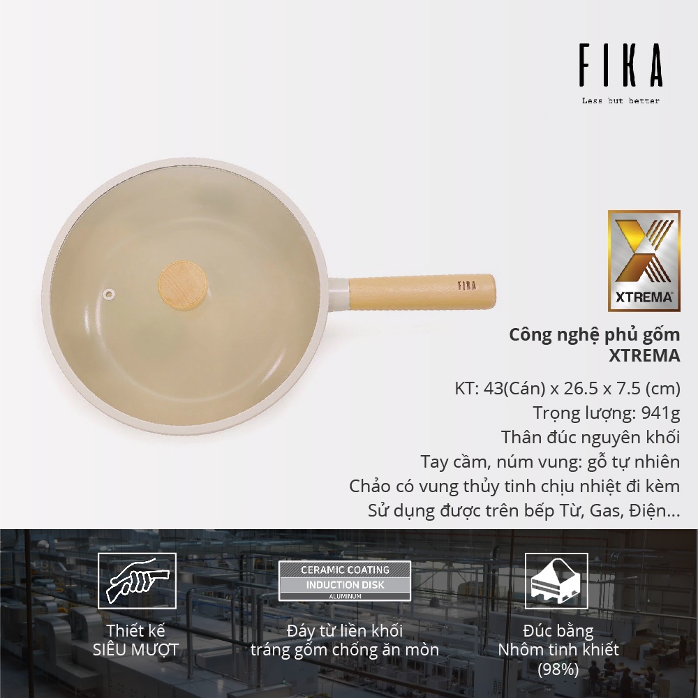 Chảo xào chống dính Fika Neoflam size 26cm EKFIW26