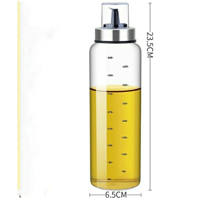 Chai Lọ Bình thủy tinh 500ml đựng dầu ăn nước mắm có vạch chia chịu nhiệt có nắp chống bụi bền xịn