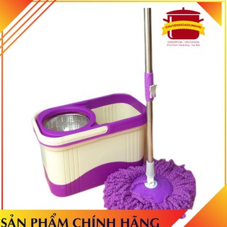 BỘ CHỔI LAU NHÀ 360 ĐỘ LOẠI ĐẸP KÈM SẴN 2 BÔNG LAU