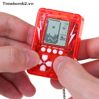 [time2] mini classic game machine handheld nostalgic brick game console with keychain [t 7