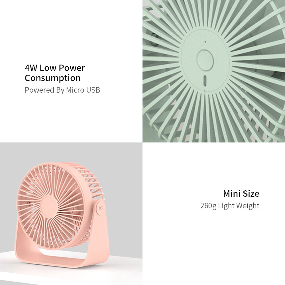 Quạt Sothing Mini Cảm Ứng Thông Minh 5 Cánh Dùng Để Bàn Siêu Yên Tĩnh Có Cổng Sạc USB Tiện Dụng | BigBuy360 - bigbuy360.vn
