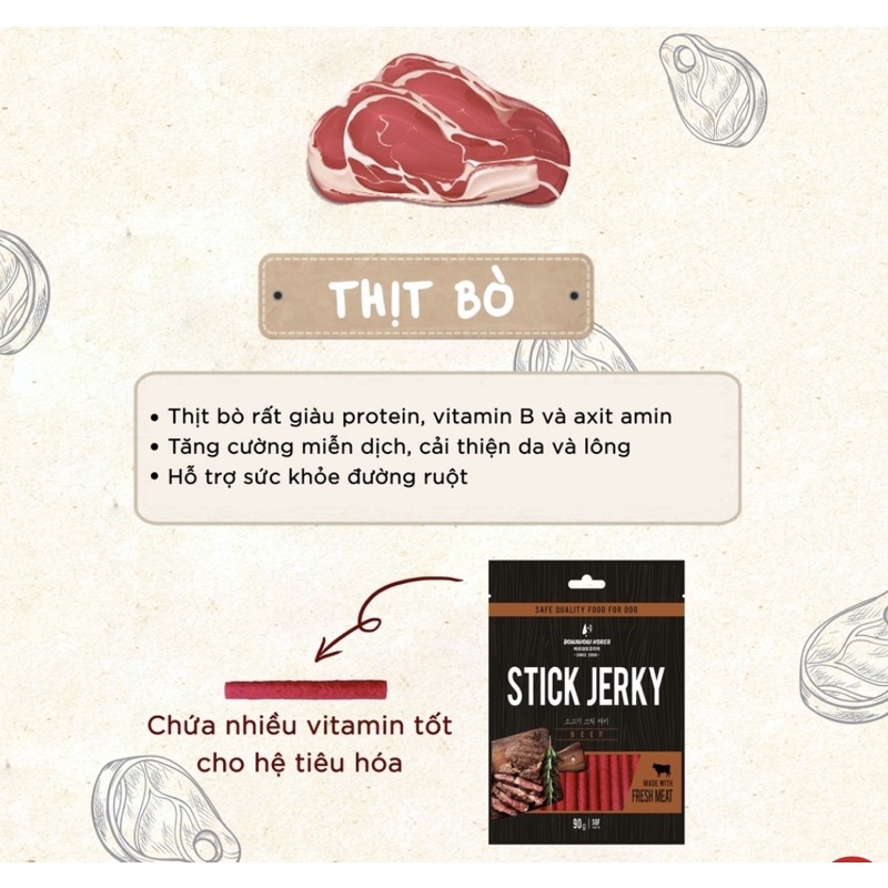 Thịt bò que cho chó
