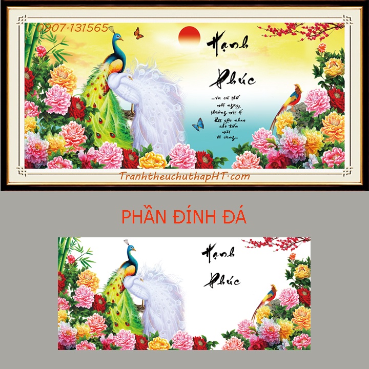 Tranh đính đá Đôi công Hạnh phúc VS445: 100*50cm (tự làm)