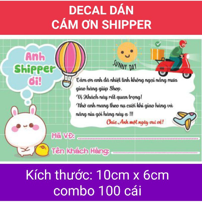 (HÀNG CÓ SẴN) 100 Tem dán cảm ơn shipper, NHÃN DÁN CÁM ƠN SHIPPER-2