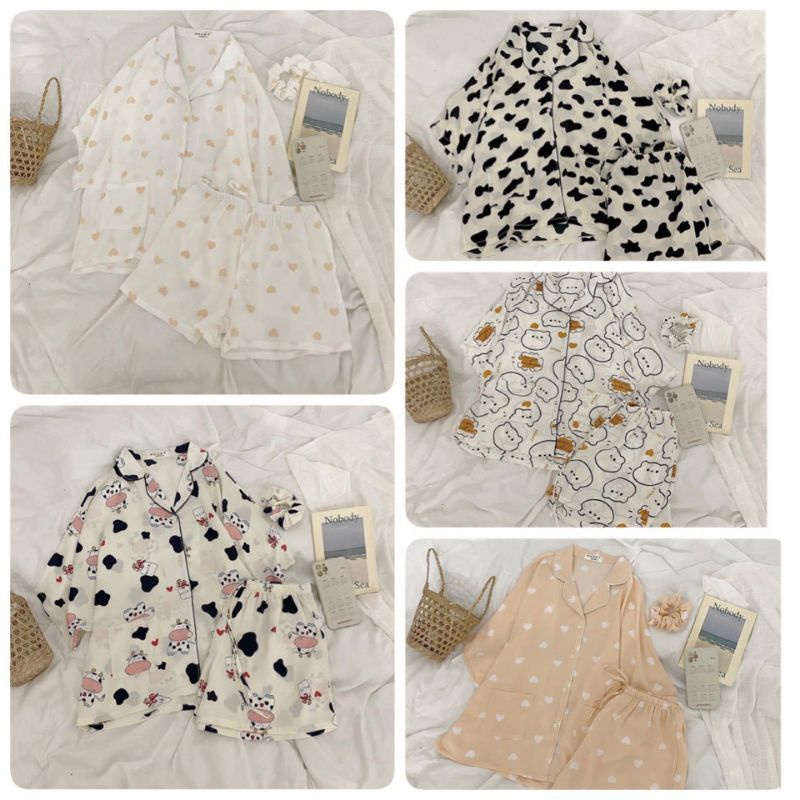 Bộ Pijama Cộc Tay Nhiều Hình Cute | BigBuy360 - bigbuy360.vn