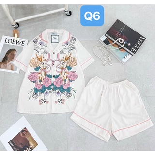 Bộ pijama cộc lụa mango chất mịn mát free size 40-65kg