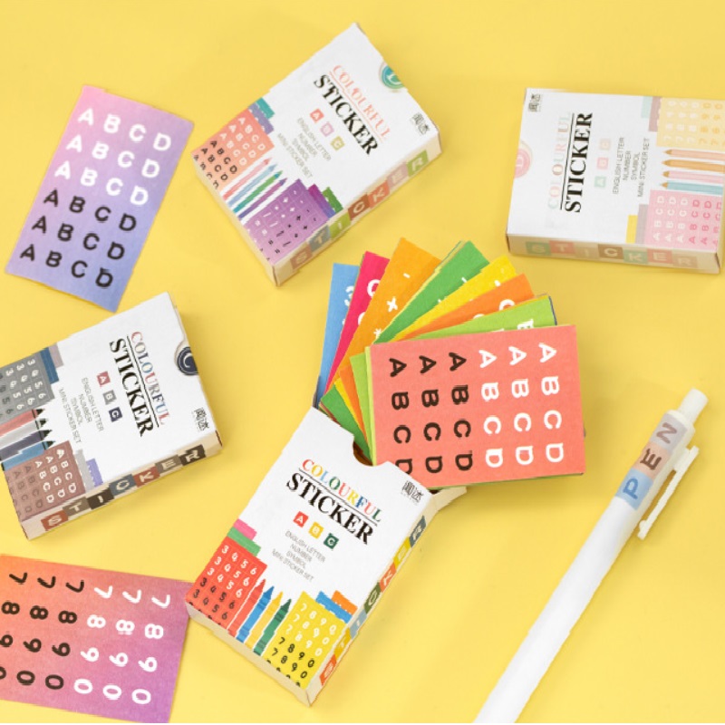 Set 46 Hình Dán Họa Tiết Chữ Số Trang Trí Đa Dụng Chất Lượng Cao
