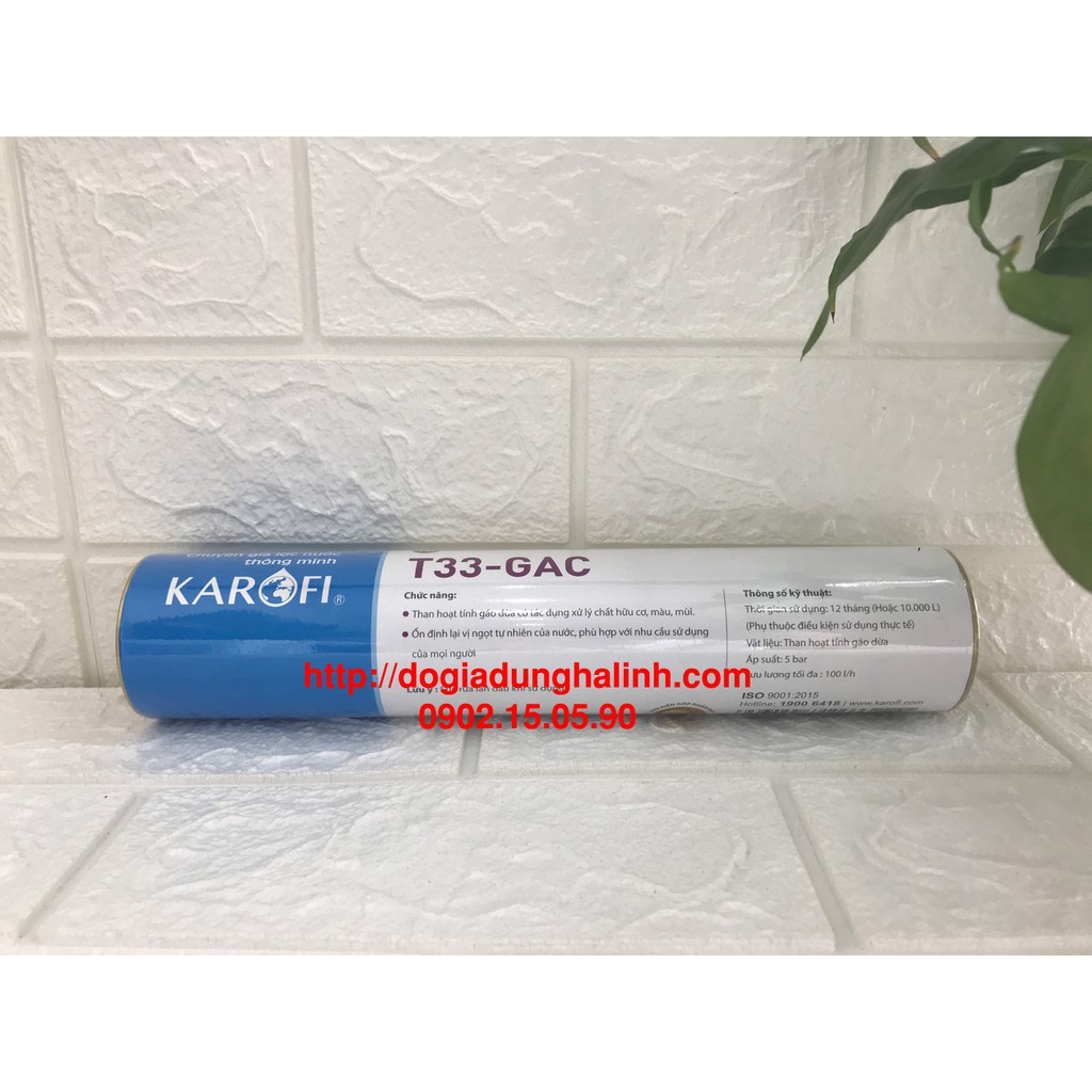 Lõi lọc nước số 5 Karofi T33-GAC, Chất liệu than hoạt tính