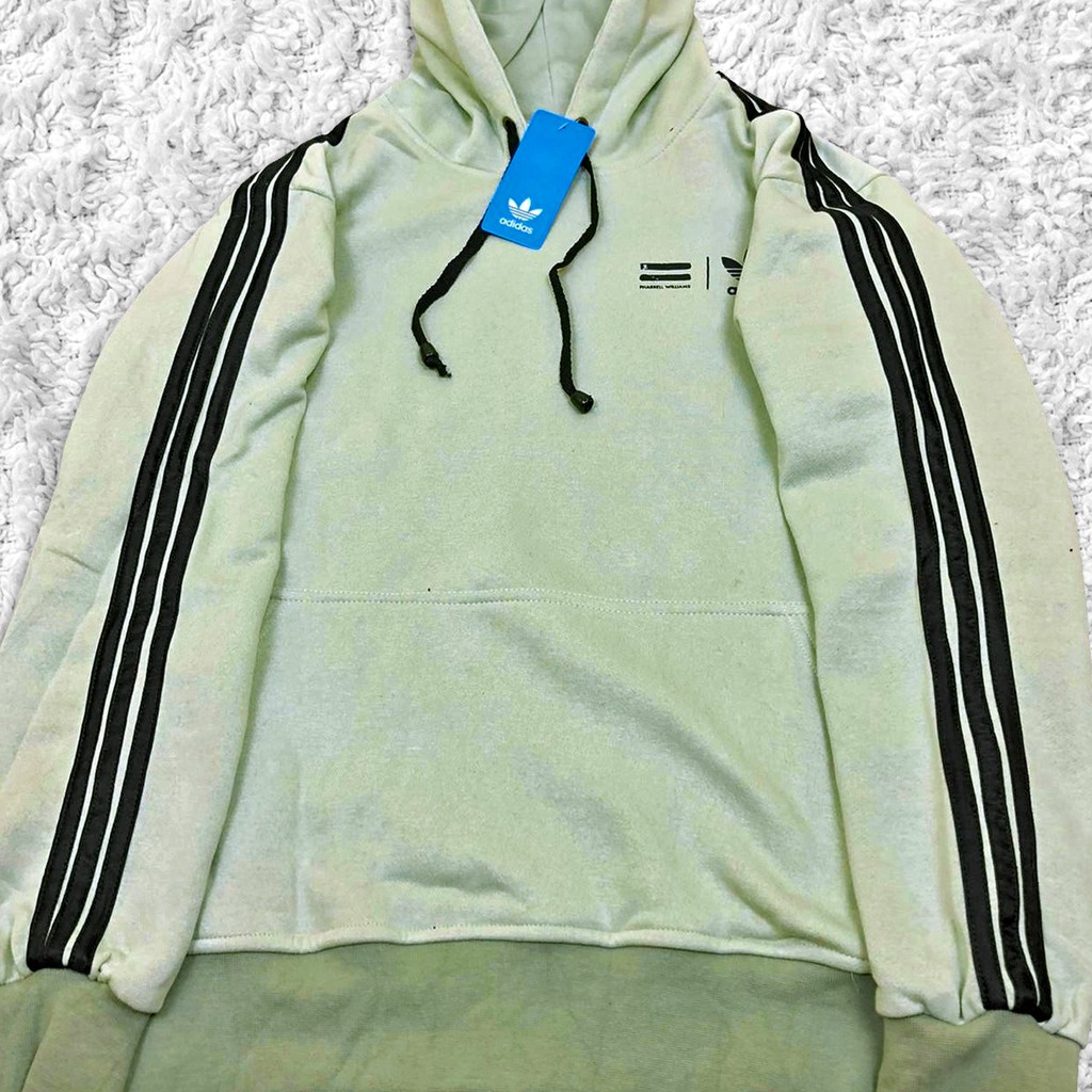 Áo Khoác Hoodie Adidas X Pharell Williams Màu Xanh Lá Cây Có Khóa Kéo Cho Nam Nữ