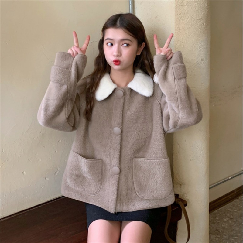 ❄❄Áo Khoác Bông Ấm Áp Phiên Bản Hàn Quốc 2 Màu Tương Phản Phong Cách Của Tiểu Thư❄❄