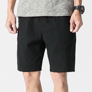 Quần sooc vải đũi nam, quần ngắn nam đũi lưng thun có chun cao cấp màu trắng đen mặc mùa hè thoải mái Y