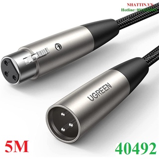 Cáp nối dài XLR 3pin âm dương bọc lưới dài 5m chính hãng Ugreen 40492 cao cấp