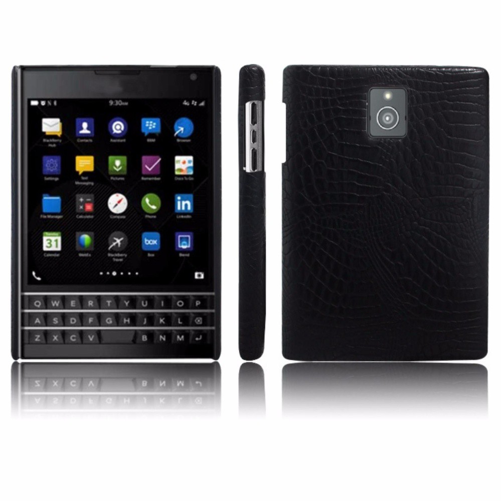 Ốp Lưng Blackberry Passport Vân Cá Sấu Màu Đen