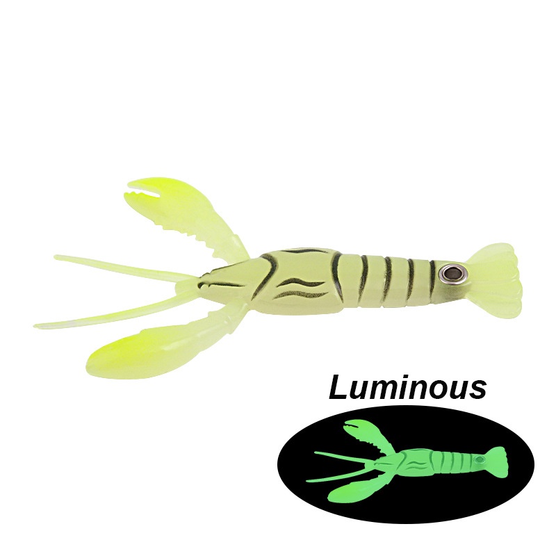 4 Mồi Tôm Giả Câu Cá Bằng Silicone Cao Su Mềm 5.5g-8.3cm