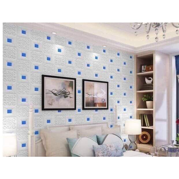 XỐP DÁN TƯỜNG HOA VĂN ĐÍNH NHŨ KHỔ LỚN 70X70CM. HÀNG LOẠI 1
