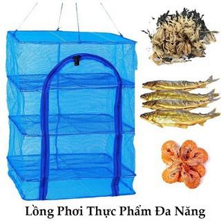 sp466 Lồng Phơi Thực Phẩm, Phơi Cá Khô Chống Ruồi Muỗi, Côn Trùng Bằng Lưới PE Dễ Dàng Vệ Sinh,Thu Gọn nhỏ