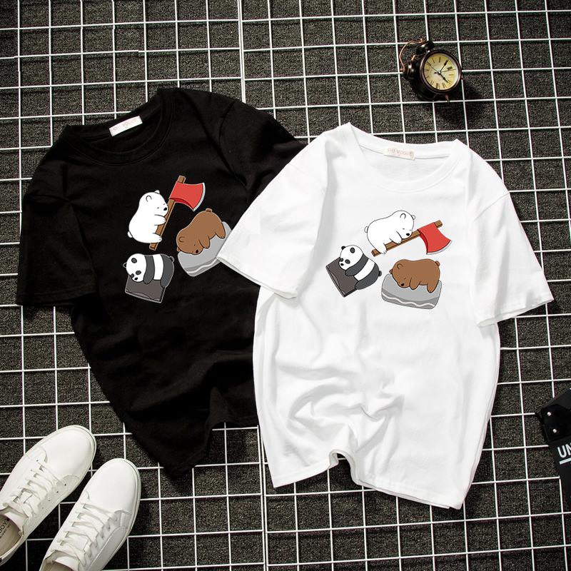 Áo thun form rộng unisex 3 chú gấu dễ thương vải dày mịn 2019T22003