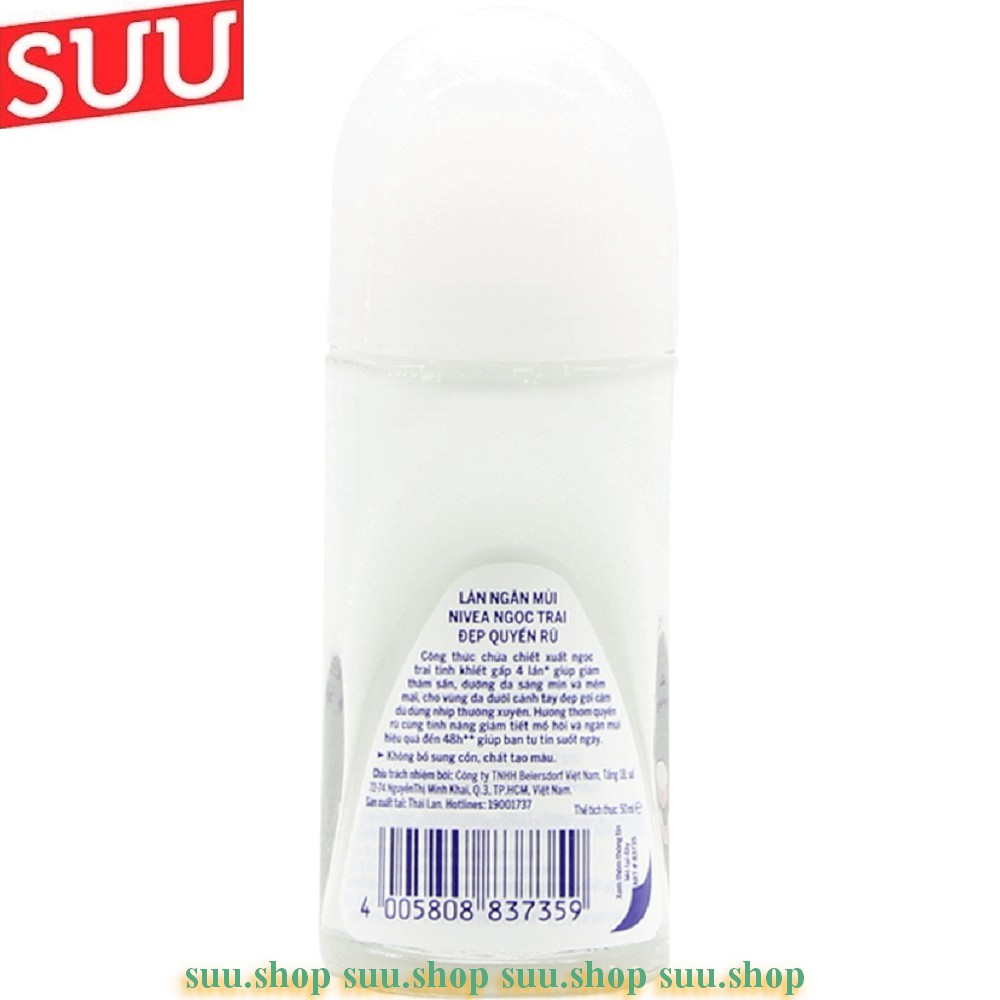 Lăn Khử Mùi Nivea Nữ 50ml ngọc trai quyến rũ suu.shop cam kết 100% chính hãng | BigBuy360 - bigbuy360.vn