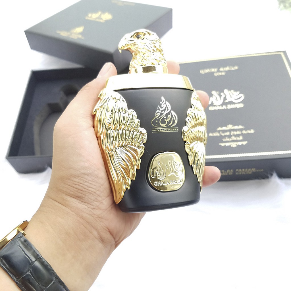 Tinh Dầu Nước Hoa Dubai Ghala Zayed Luxury Đại Bàng Gold 100ml, dạng xịt, mùi nam tính, trầm ấm