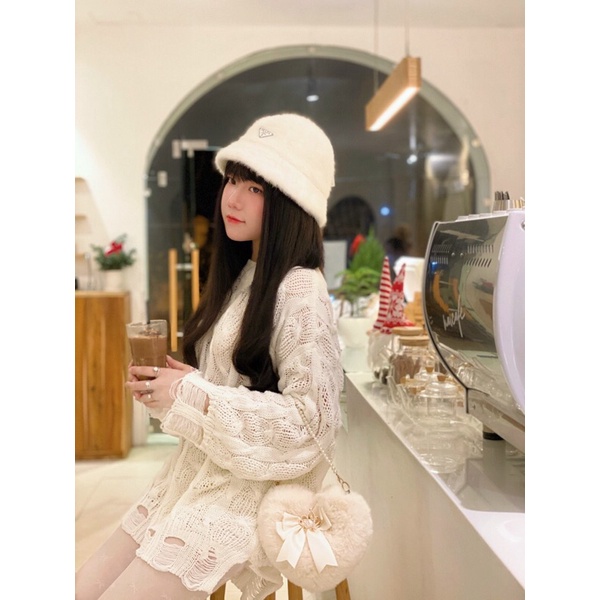 YAS0820-Áo len rách dáng dài