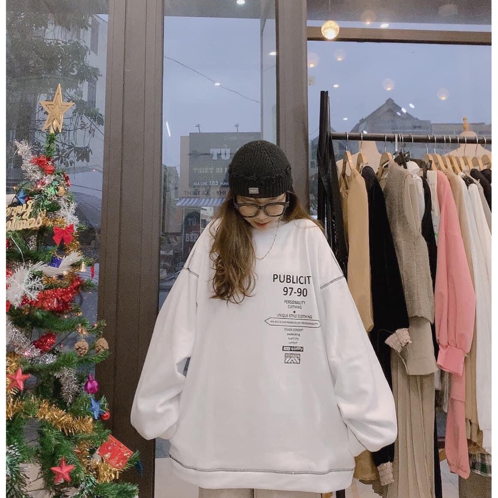 Áo Sweater Nỉ Form Rộng Dài Tay Unisex Ullzzang | BigBuy360 - bigbuy360.vn