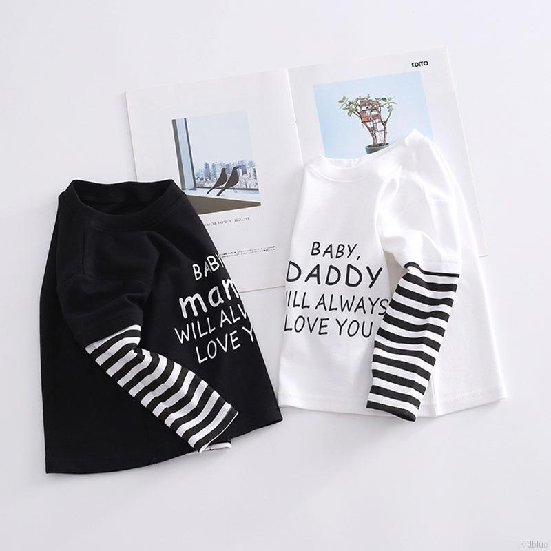 Áo thun cotton tay dài cổ tròn in họa tiết hoạt hình thời trang cho bé 0-5 tuổi