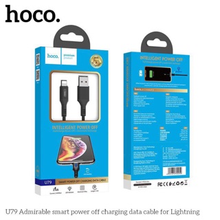 Cáp sạc nhanh tự ngắt lightning iphone Hoco U79 báo đèn , 120cm chính hãng
