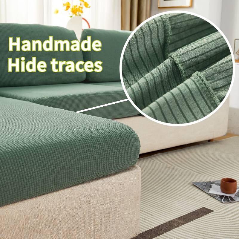 vỏ bọc đệm Vỏ Bọc Ghế Sofa Chữ L Màu Trơn Bằng Lông Cừu Co Giãn Chống Thấm Nước Trang Trí Phòng Khách vỏ bọc đệm sofa