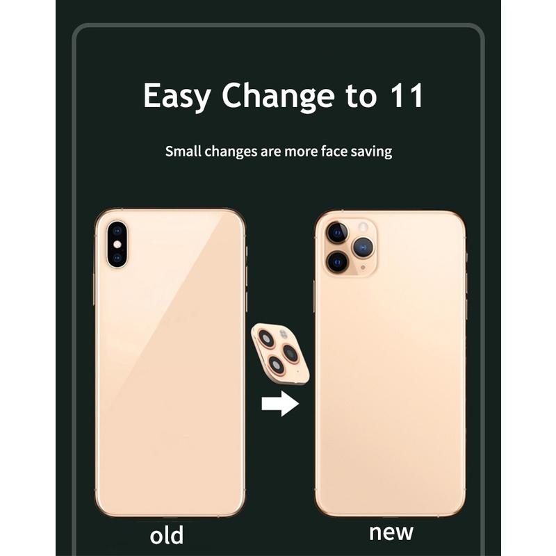 Miếng Dán Camera Giả Bằng Kim Loại Cho IPhone X XS Max 11 Pro Max 11