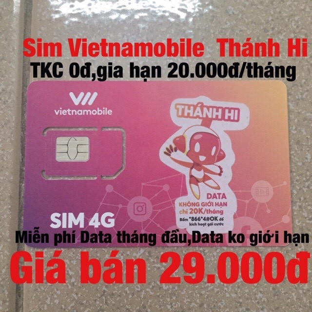 Sim Vietnamobile 4G Thánh Hi