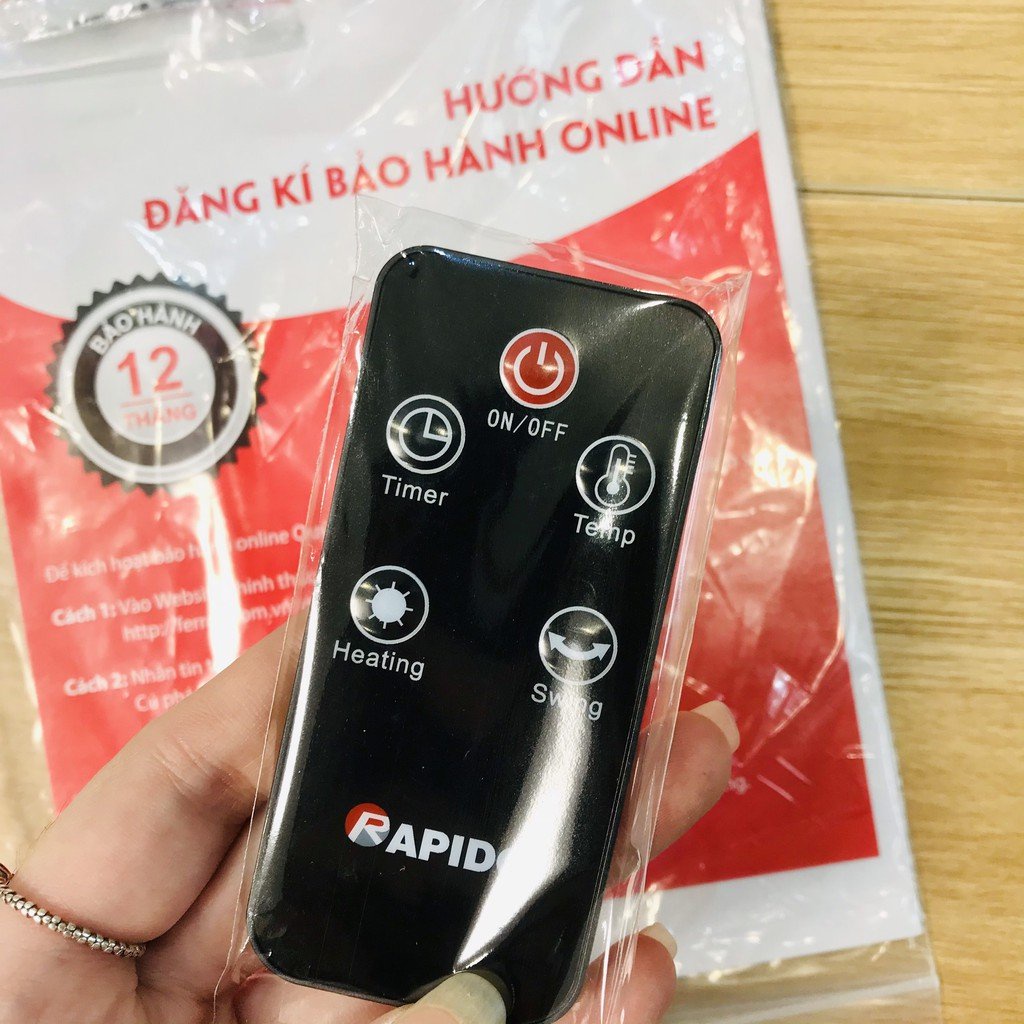 Điều khiển từ xa , remote, điều khiển máy sưởi gốm điện tử Rapido RCH2000-D chính hãng