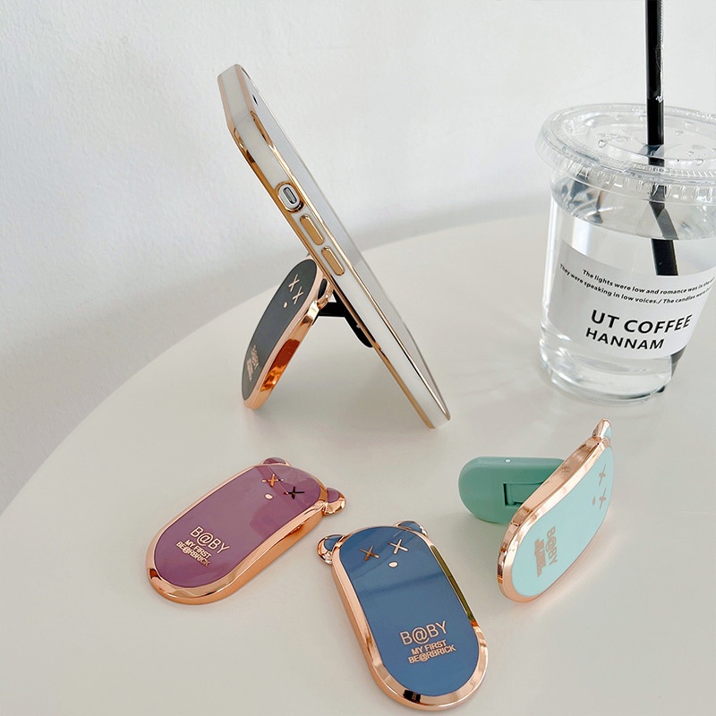 Dllencase Giá Đỡ Điện Thoại / Máy Tính Bảng mini Mạ Điện Họa Tiết Hoạt Hình Sáng Tạo