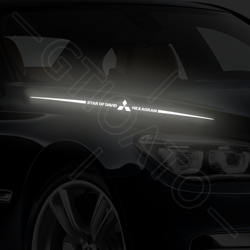 GTIOATO HìNh DáN Xe Decal DáN Xe Bảy Màu Nhãn Dán Phản Quang GiấY DáN Xe Tem Logo DáN Xe DáN Xe PhảN Quang Dán Trang Trí Xe Hơi Trang Trí Ô Tô For Mitsubishi L300 L200 Xpander Cross Outlander Attrage Xpander Lancer Space Star Mirage Mirage G4