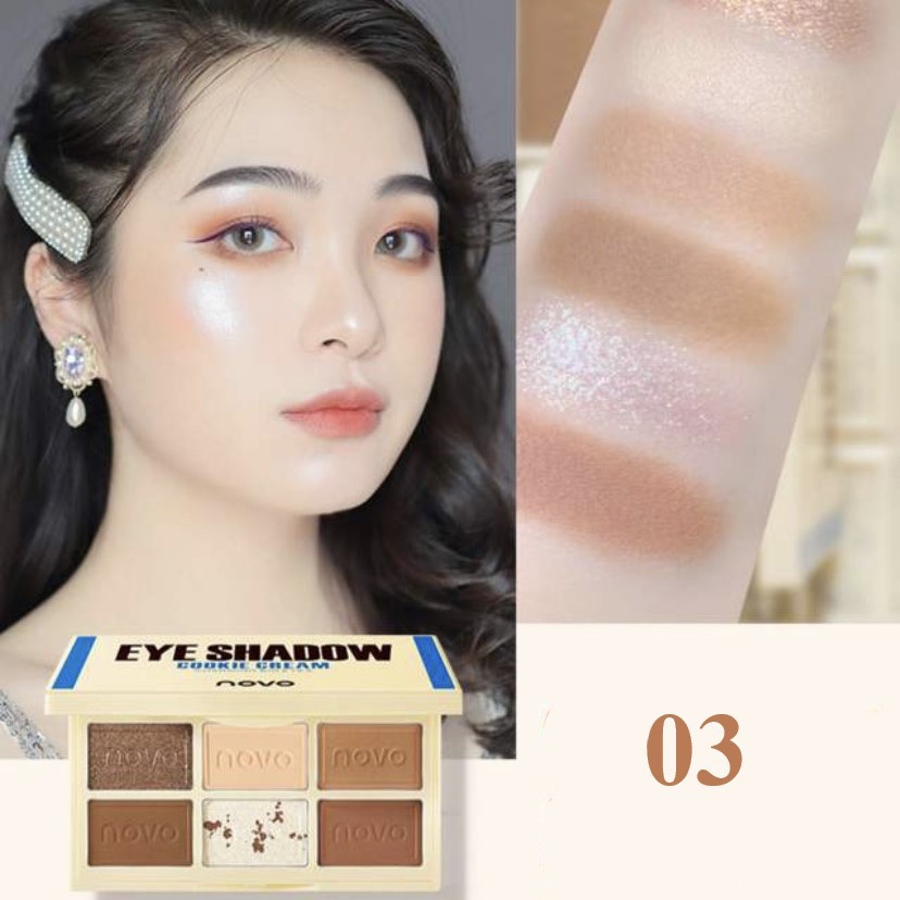 Bảng phấn mắt 6 màu NOVO xinh xắn Creamy Milk Chocolate Charming Big Eyes NOVO43 | BigBuy360 - bigbuy360.vn
