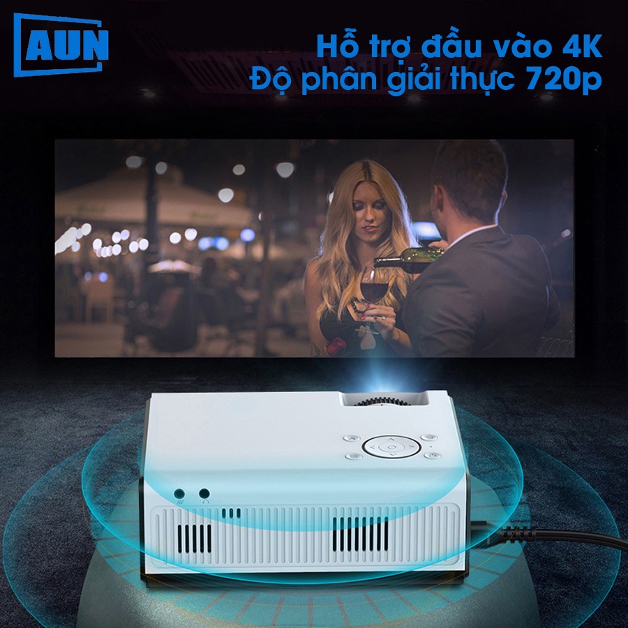 [TẶNG MÀN CHIẾU VÀ TÚI] Máy chiếu mini AUN C90PRO 2022 - Độ phân giải thực chuẩn HD - Độ sáng cao - Bảo hành 12 tháng