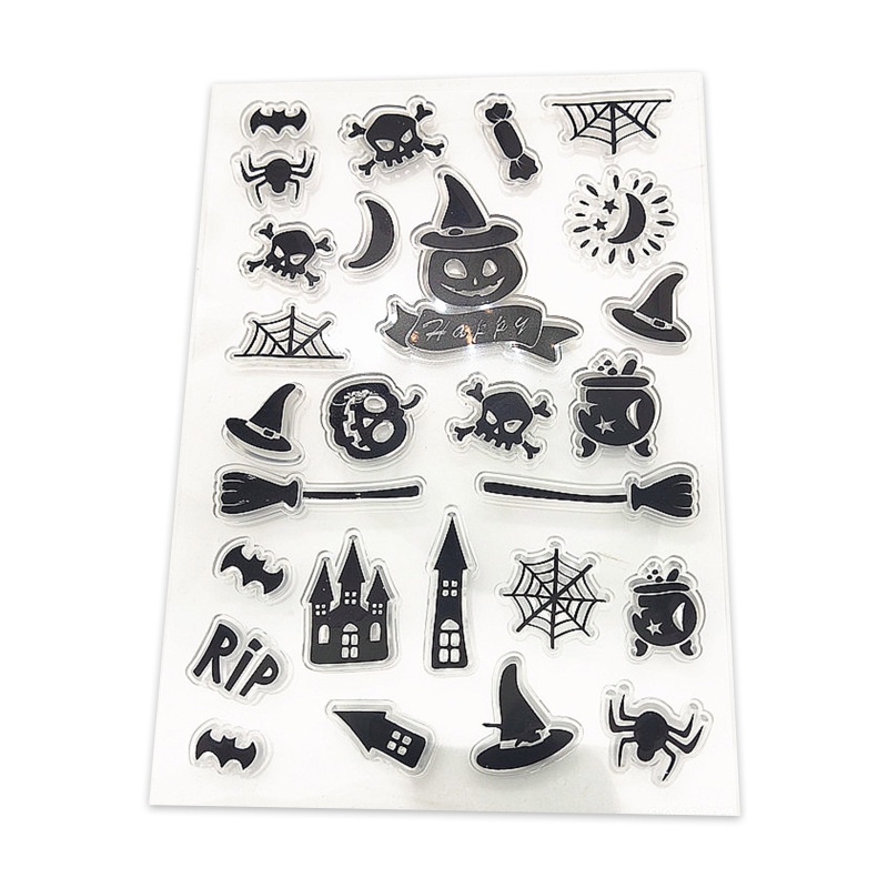 Con Dấu Silicon Trong Suốt Hình Ma Trang Trí Halloween