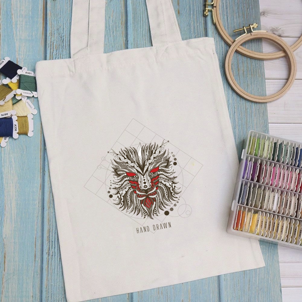 Túi vải túi Tote DRAGON - Mẫu 2 vải canvas dày đẹp cho nữ có khóa miệng đi học đi chơi. In hình theo yêu cầu