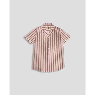 Áo sơ mi nam ngắn tay ninety ninety one linen sọc đỏ