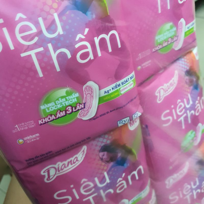 (❣️❣️❣️-5% LN cho quỹ Vacxin) Băng vệ sinh Diana siêu mỏng không/có cánh (bịch 8M) - Đông Anh Pharmart