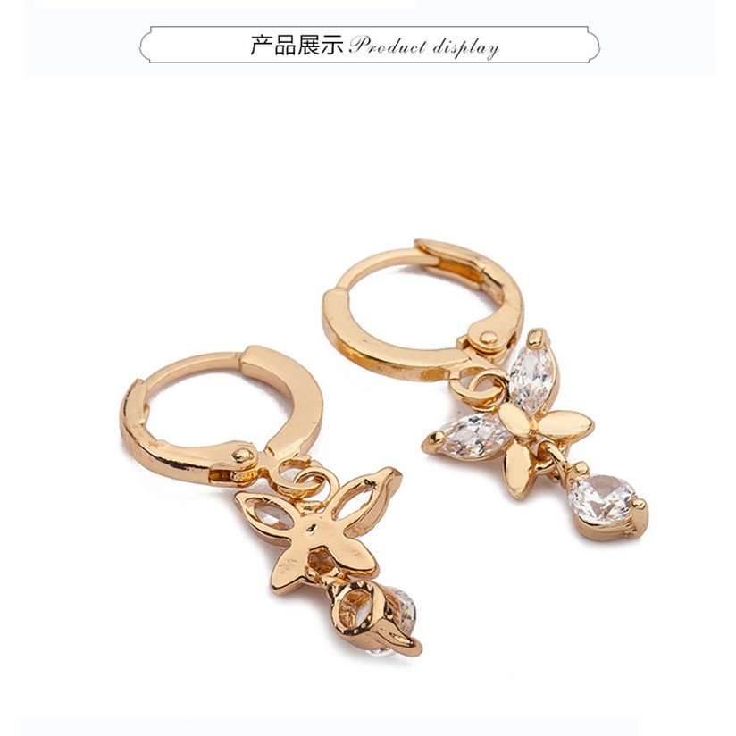 Đôi Khuyên Tai Hợp Kim Hình Nơ Đính Đá Phong Cách Hàn Quốc Cho Nữ