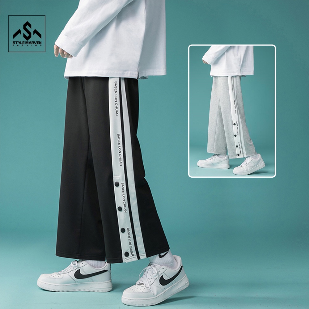 Quần Jogger Thể Thao Phối Sọc Unisex Quần Culottes Ống Rộng STYLE MARVEN - JOGGER NAM 90000101C4